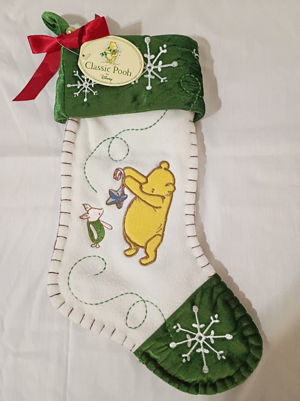 Vtg Disney Classic Pooh Christmas Stocking NWT 18"